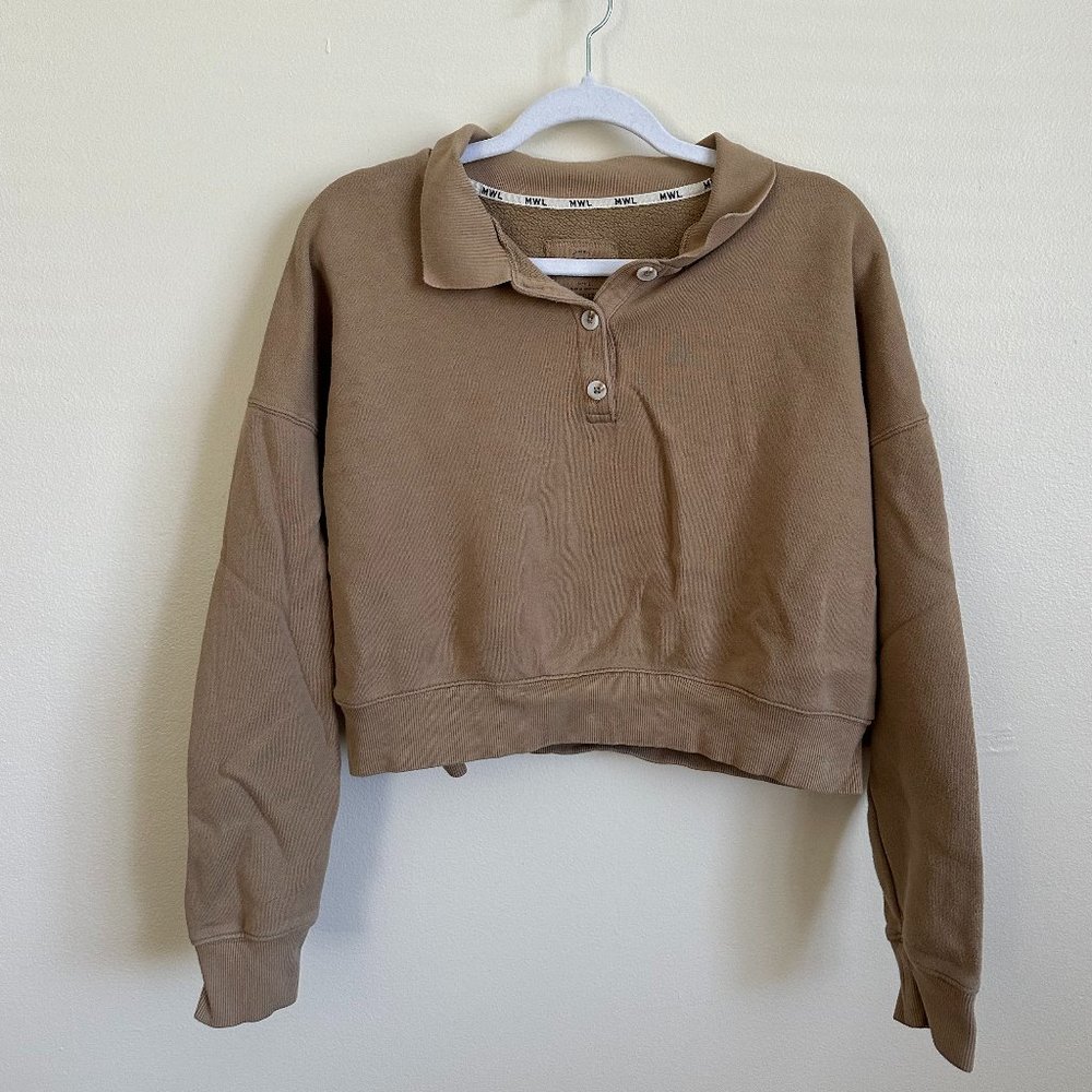 Madewell Lounge Cozy Cropped Henley Top | Size L